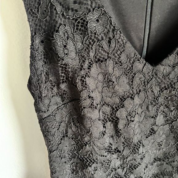 Quiet Luxury Nicole Miller Black Lace Dress with feather details in size 2 - Picture 5 of 10
